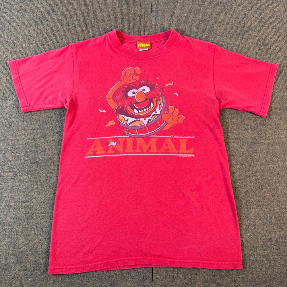 The Muppets Animal Graphic T-Shirt Mens Small Red 2005 Mighty Fine Cotton Tee A-